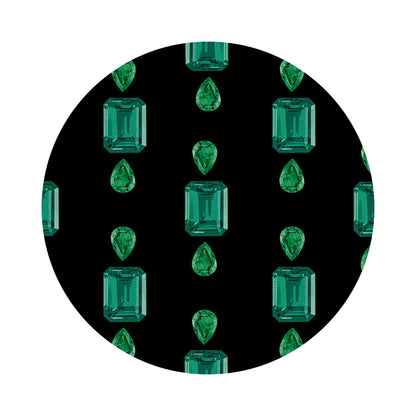 Gem Emeralds Black 16&quot; Round Pebble Placemats, Set of 4 - nicolettemayer.com
