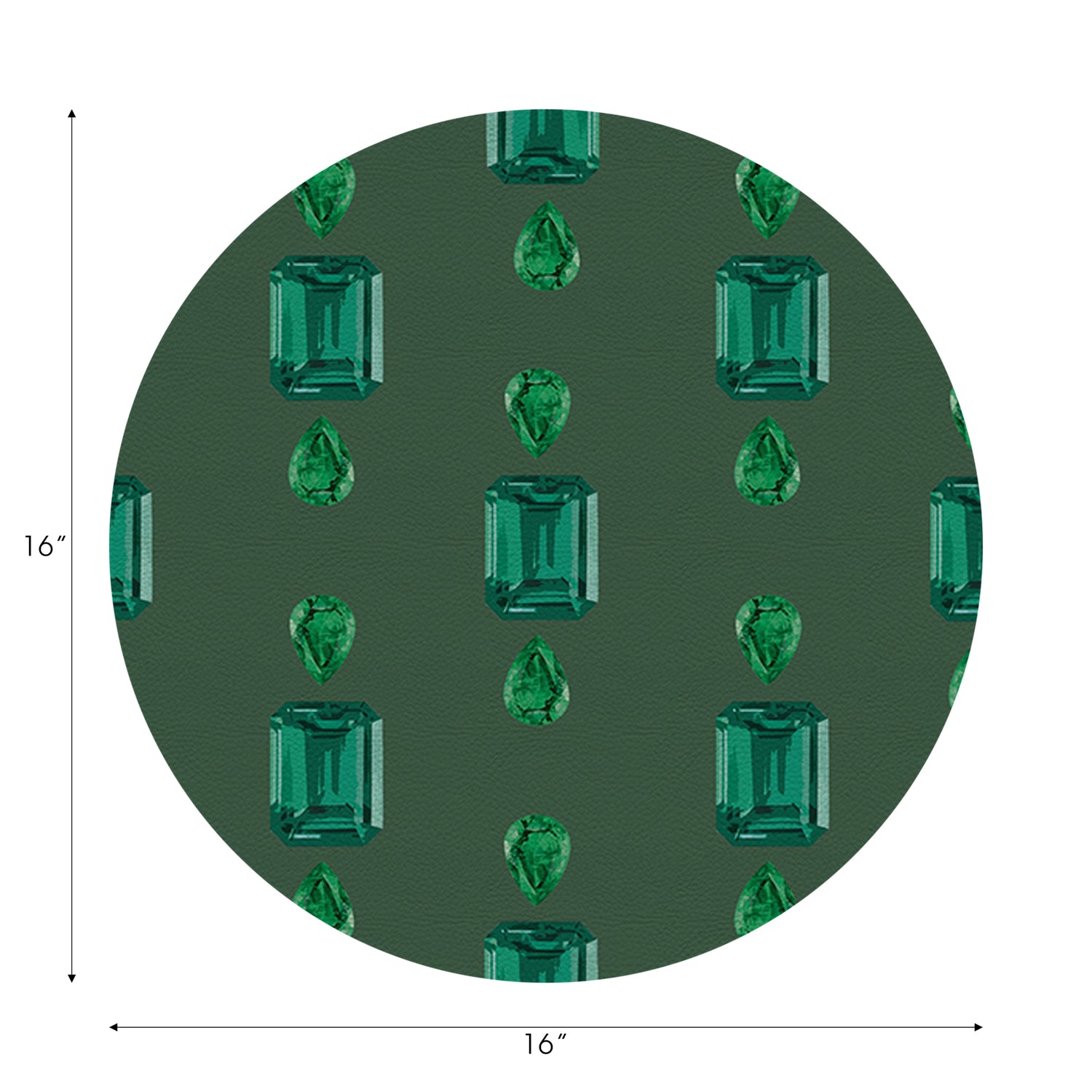 Gem Emeralds Evergreen 40,6 cm rundes Kieselstein-Tischset, 4er-Set