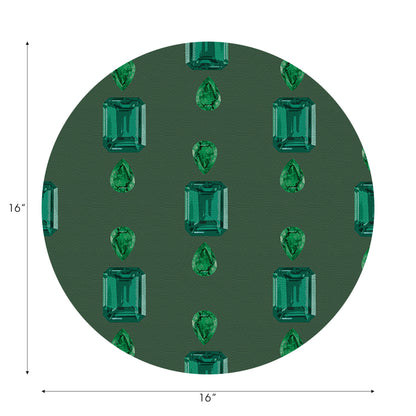 Gem Emeralds Evergreen 40,6 cm rundes Kieselstein-Tischset, 4er-Set
