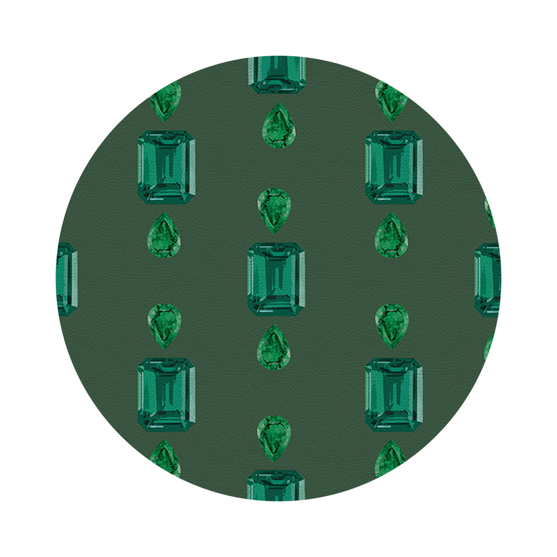 Gem Emeralds Evergreen 16&quot; Round Pebble Placemat Set of 4 - nicolettemayer.com