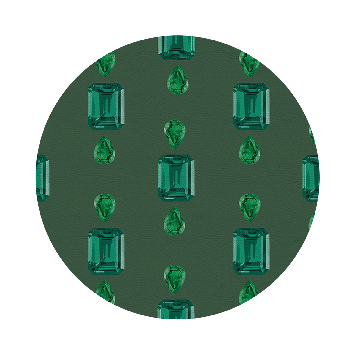 Gem Emeralds Evergreen 16&quot; Round Pebble Placemats, Set of 4 - nicolettemayer.com

