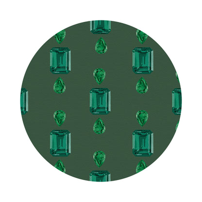 Gem Emeralds Evergreen 16&quot; Round Pebble Placemats, Set of 4 - nicolettemayer.com
