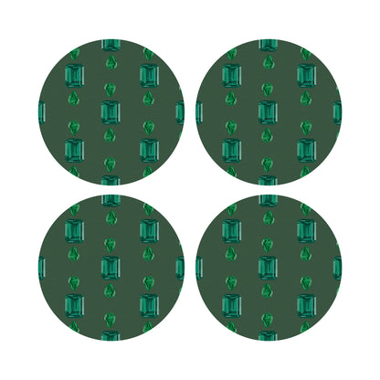 Gem Emeralds Evergreen 16&quot; Round Pebble Placemats, Set of 4 - nicolettemayer.com
