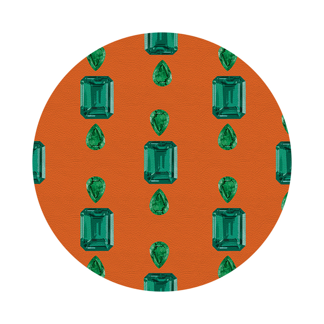 Gem Emeralds Orange 16&quot; Round Pebble Placemat Set of 4 - nicolettemayer.com