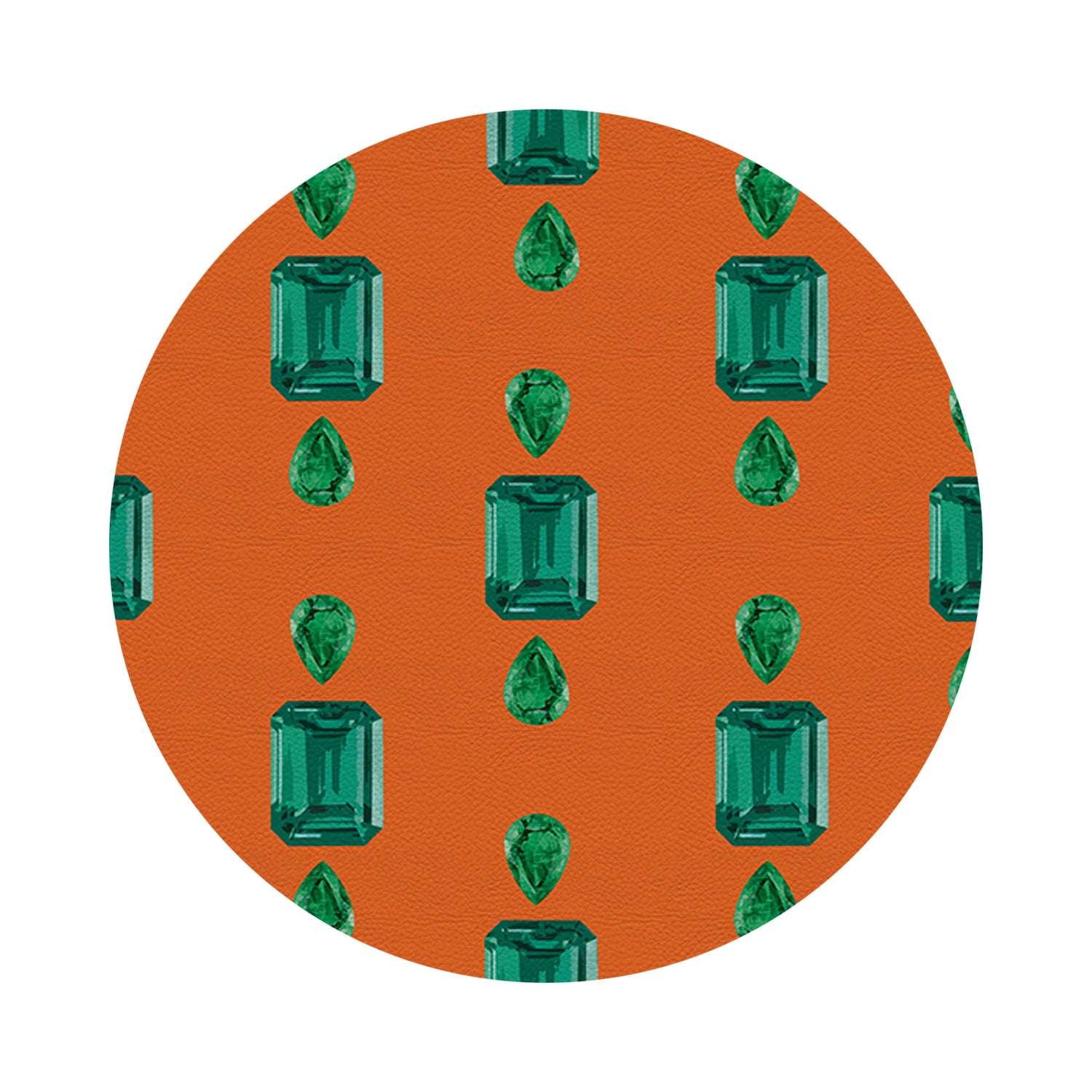 Gem Emeralds Orange 16&quot; Round Pebble Placemats, Set of 4 - nicolettemayer.com

