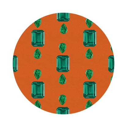 Gem Emeralds Orange 16&quot; Round Pebble Placemats, Set of 4 - nicolettemayer.com
