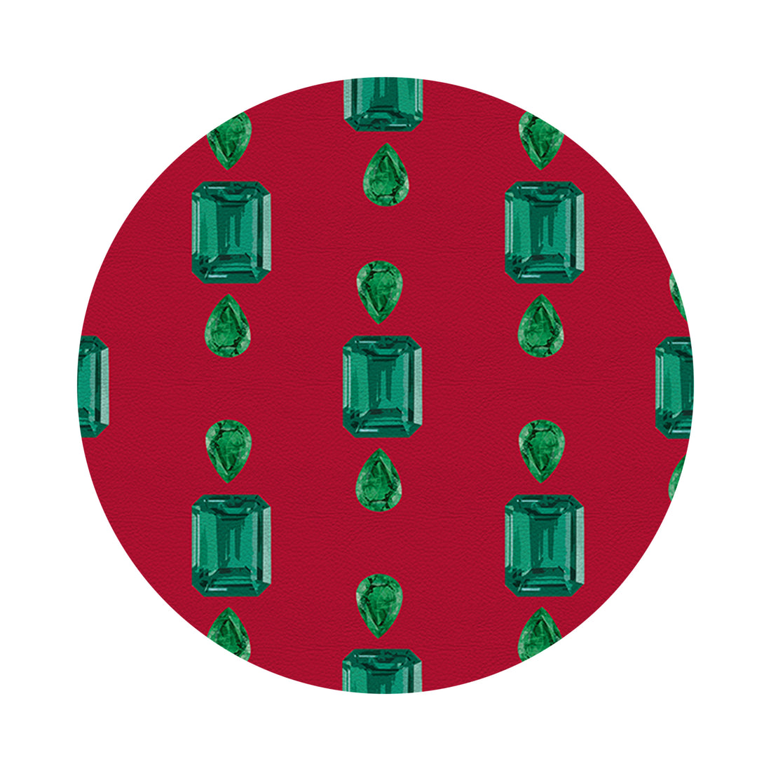 Gem Emeralds Red 16&quot; Round Pebble Placemat Set of 4 - nicolettemayer.com