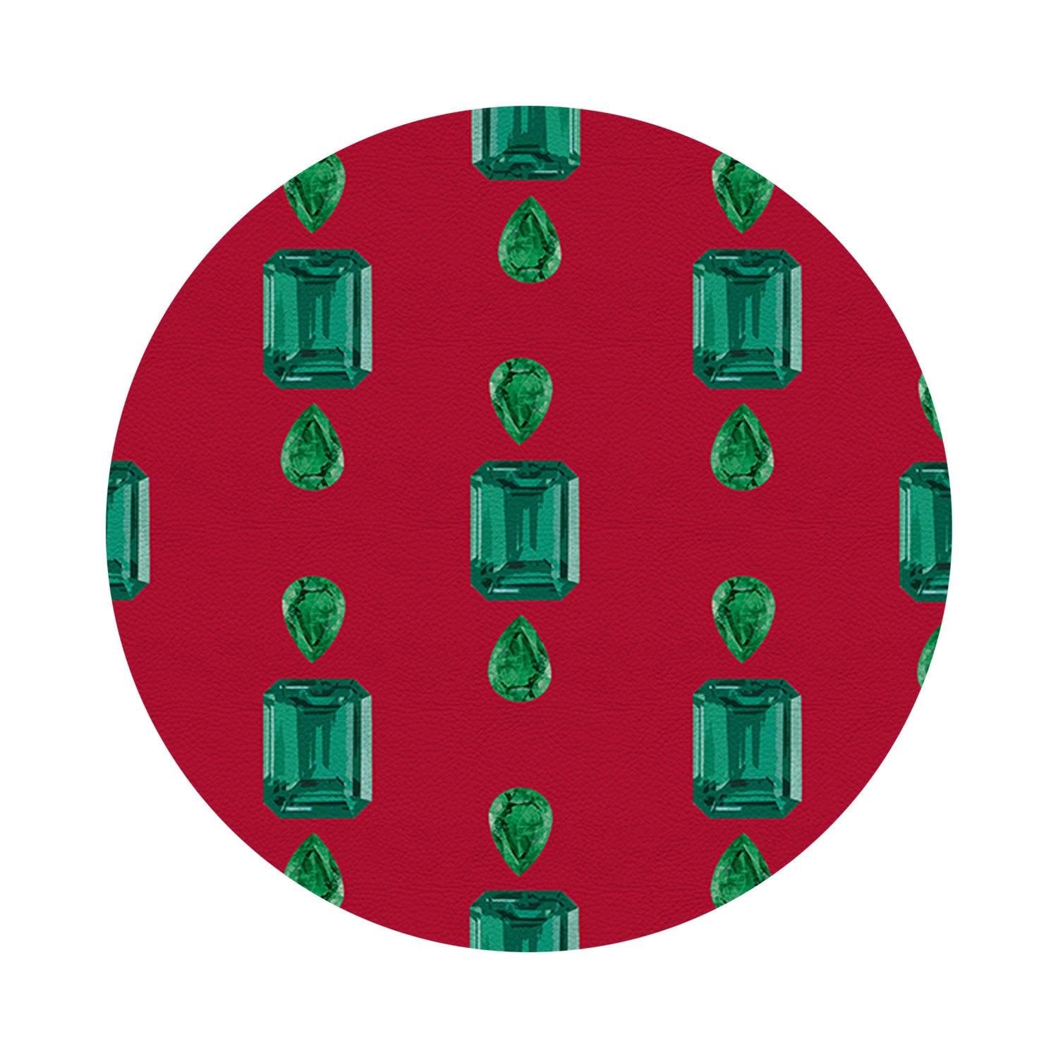 Gem Emeralds Red 16&quot; Round Pebble Placemats, Set of 4 - nicolettemayer.com

