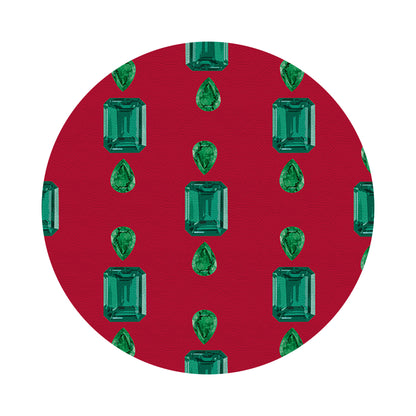 Gem Emeralds Red 16&quot; Round Pebble Placemats, Set of 4 - nicolettemayer.com

