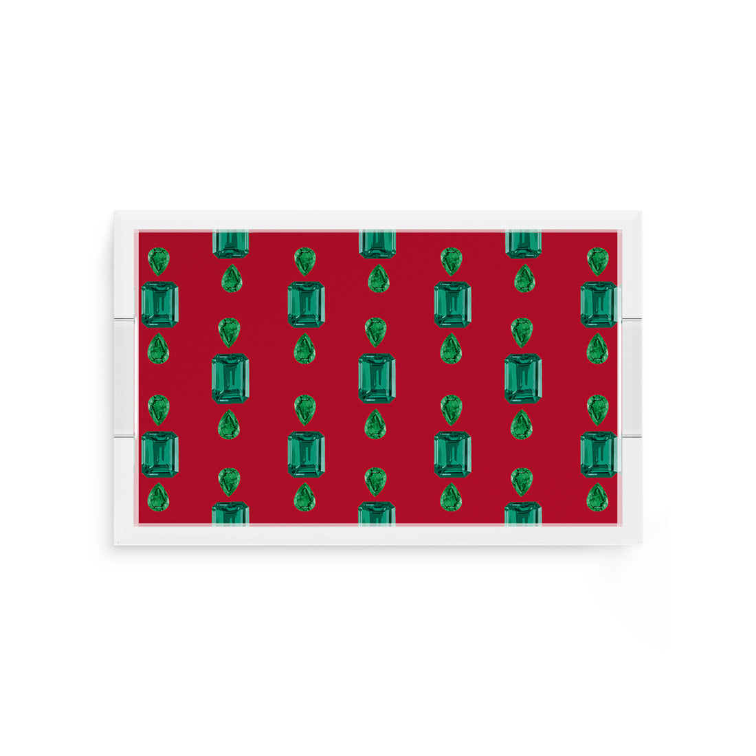 Gem Emeralds Red 12.5X7.75 Acrylic Tray - nicolettemayer.com

