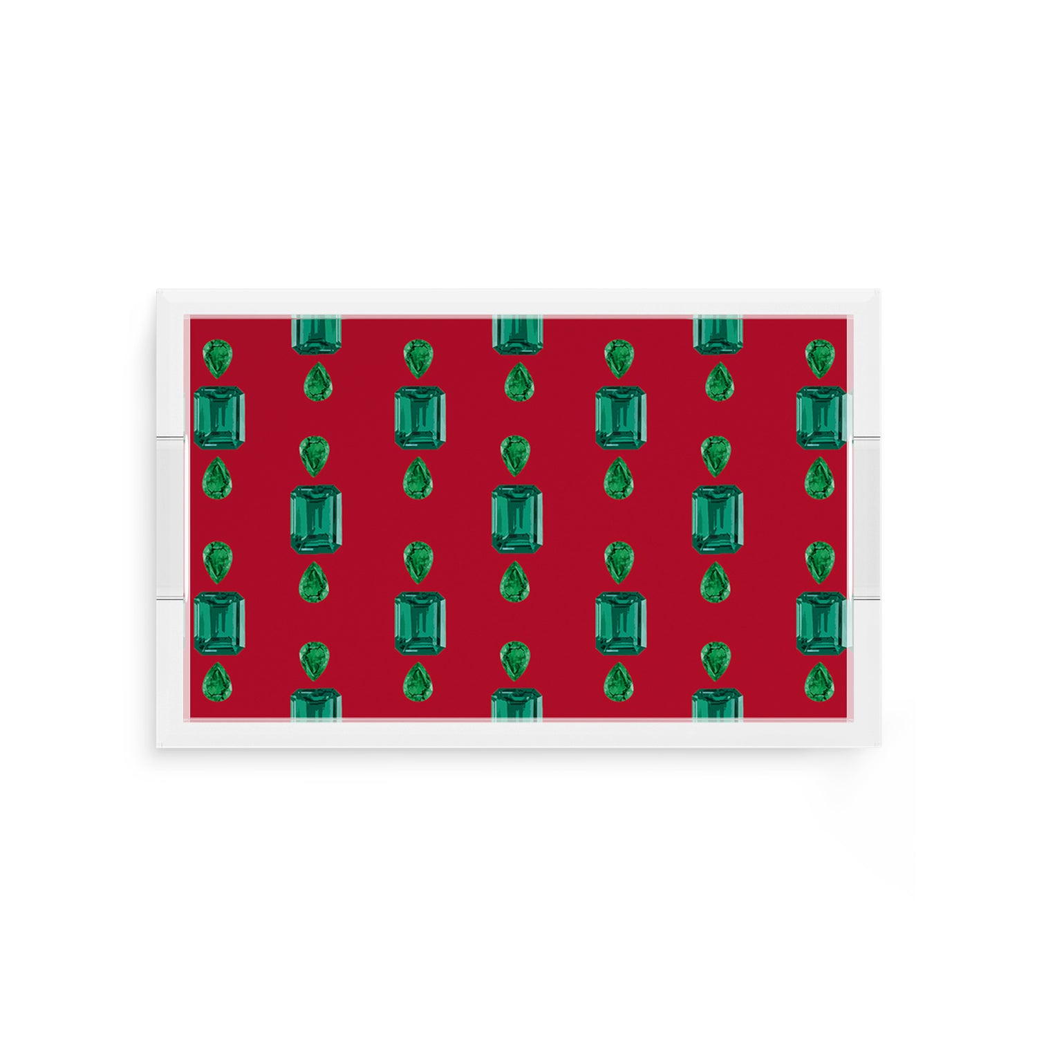 Gem Emeralds Red 12.5X7.75 Acrylic Tray - nicolettemayer.com
