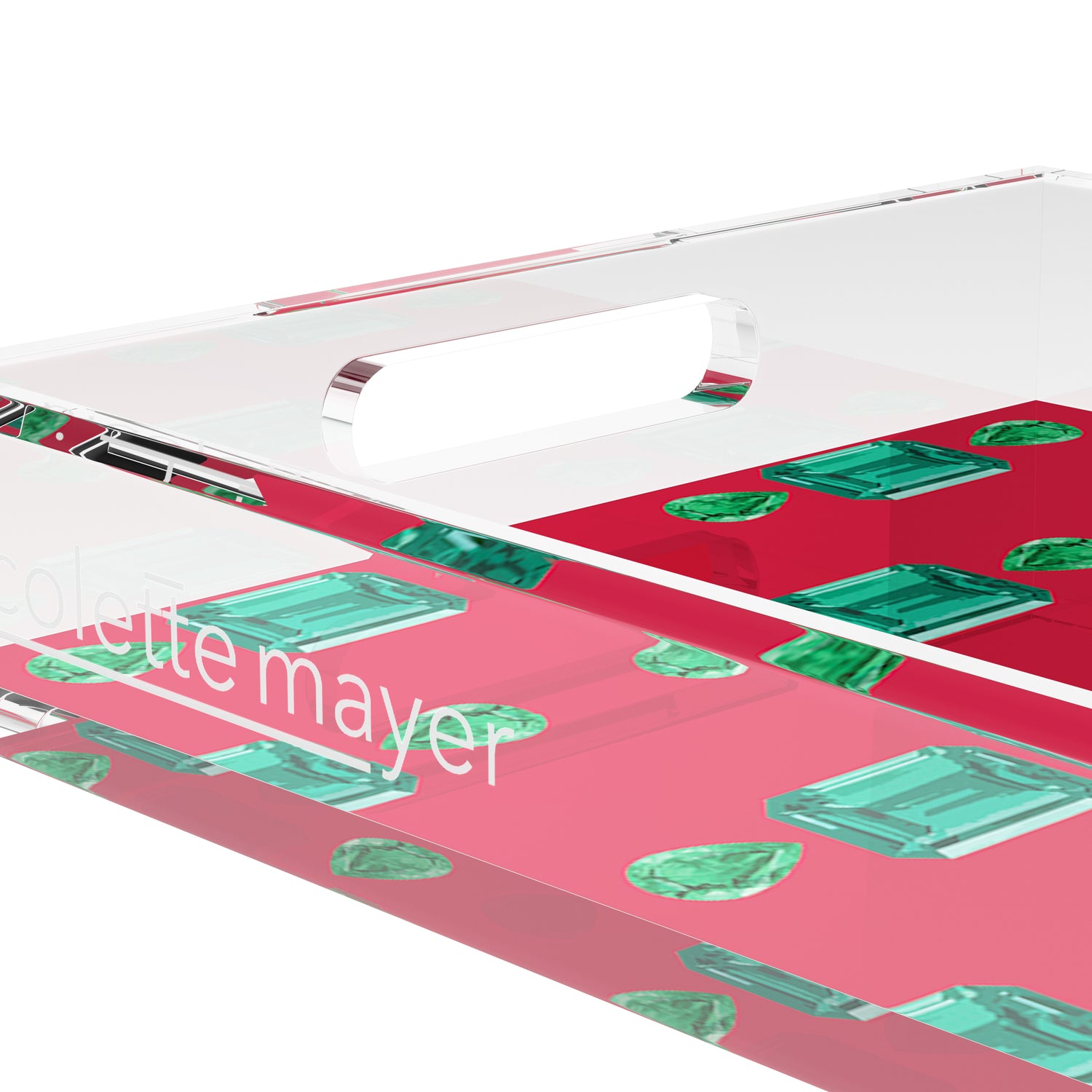 Gem Emeralds Red 12.5X7.75 Acrylic Tray - nicolettemayer.com
