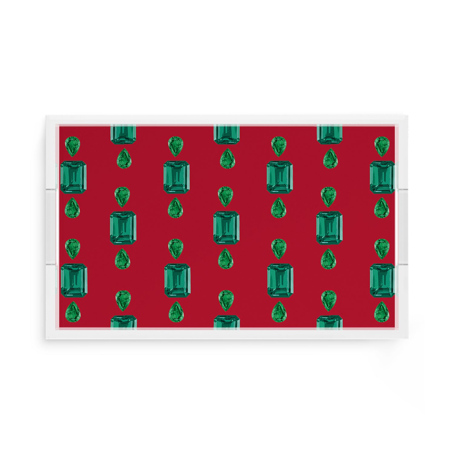 Gem Emeralds Red 17X10.5 Acrylic Tray - nicolettemayer.com

