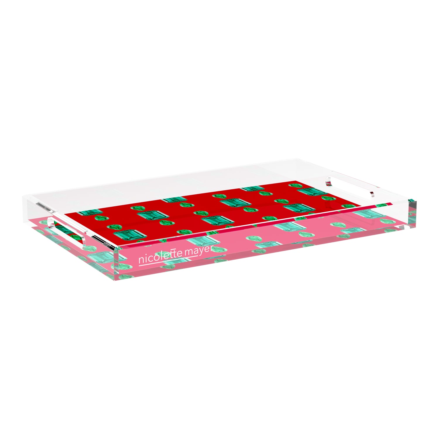 Gem Emeralds Red 22.5X14.5 Acrylic Tray - nicolettemayer.com
