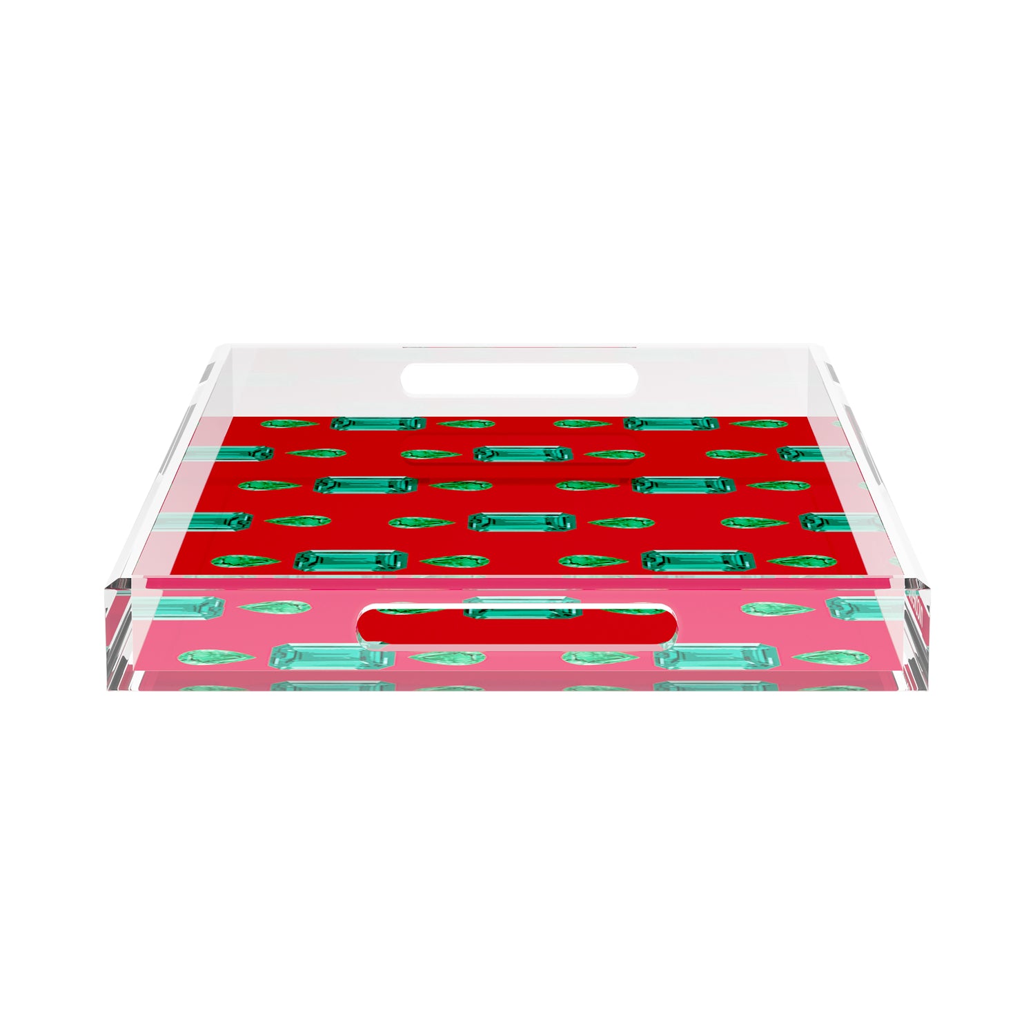 Gem Emeralds Red 22.5X14.5 Acrylic Tray - nicolettemayer.com
