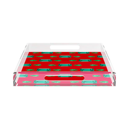 Gem Emeralds Red 22.5X14.5 Acrylic Tray - nicolettemayer.com
