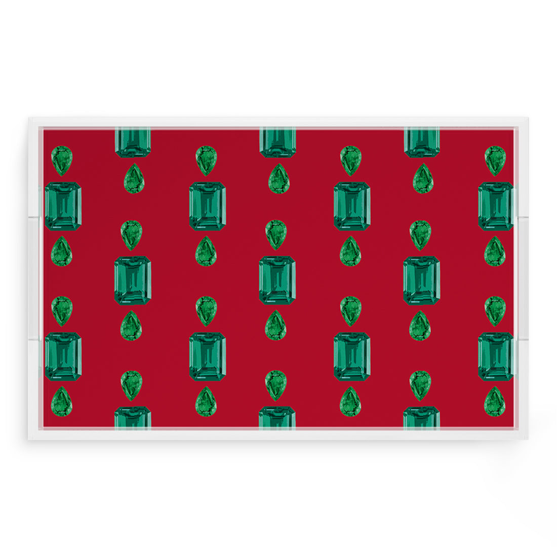 Gem Emeralds Red 22.5X14.5 Acrylic Tray - nicolettemayer.com
