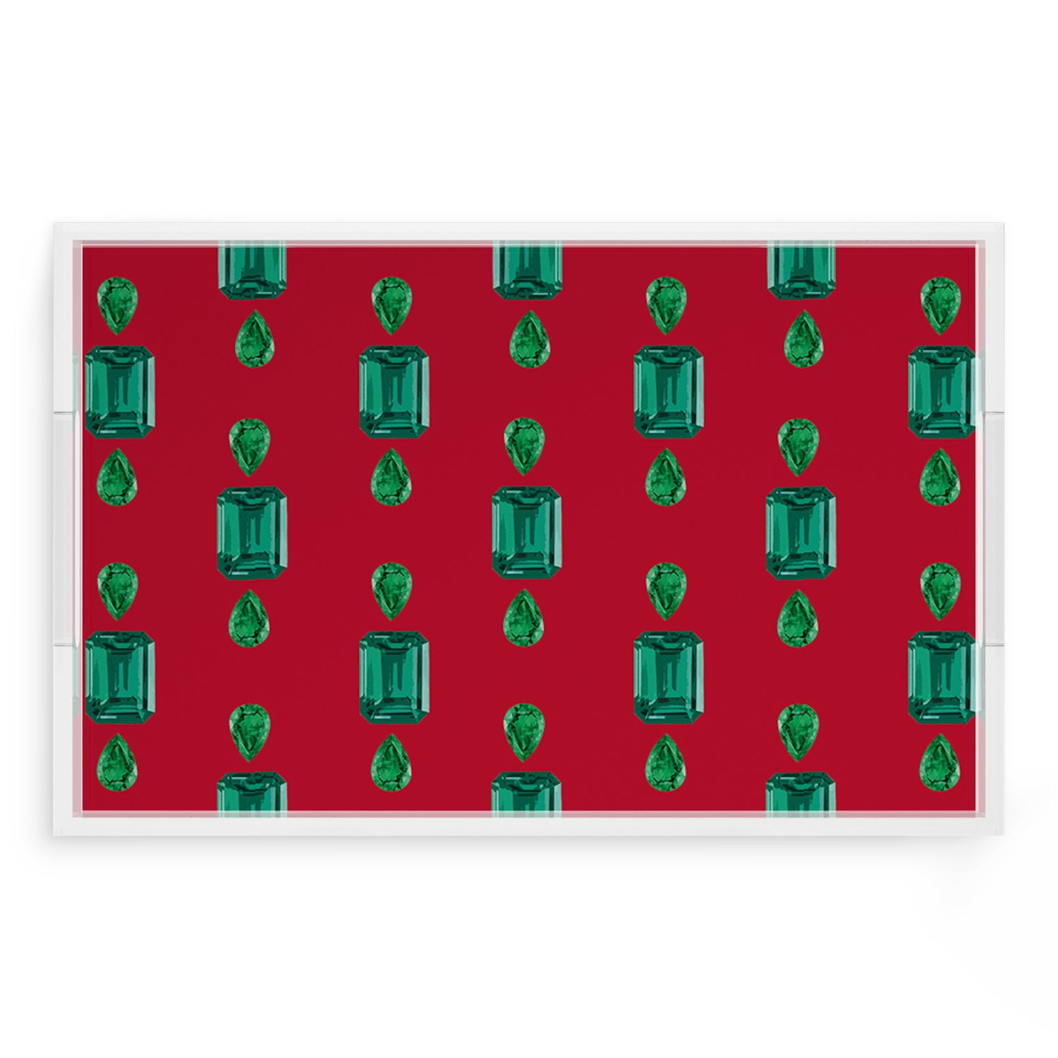 Gem Emeralds Red 22.5X14.5 Acrylic Tray - nicolettemayer.com

