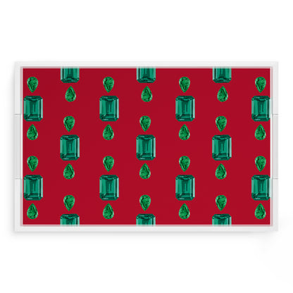 Gem Emeralds Red 22.5X14.5 Acrylic Tray - nicolettemayer.com

