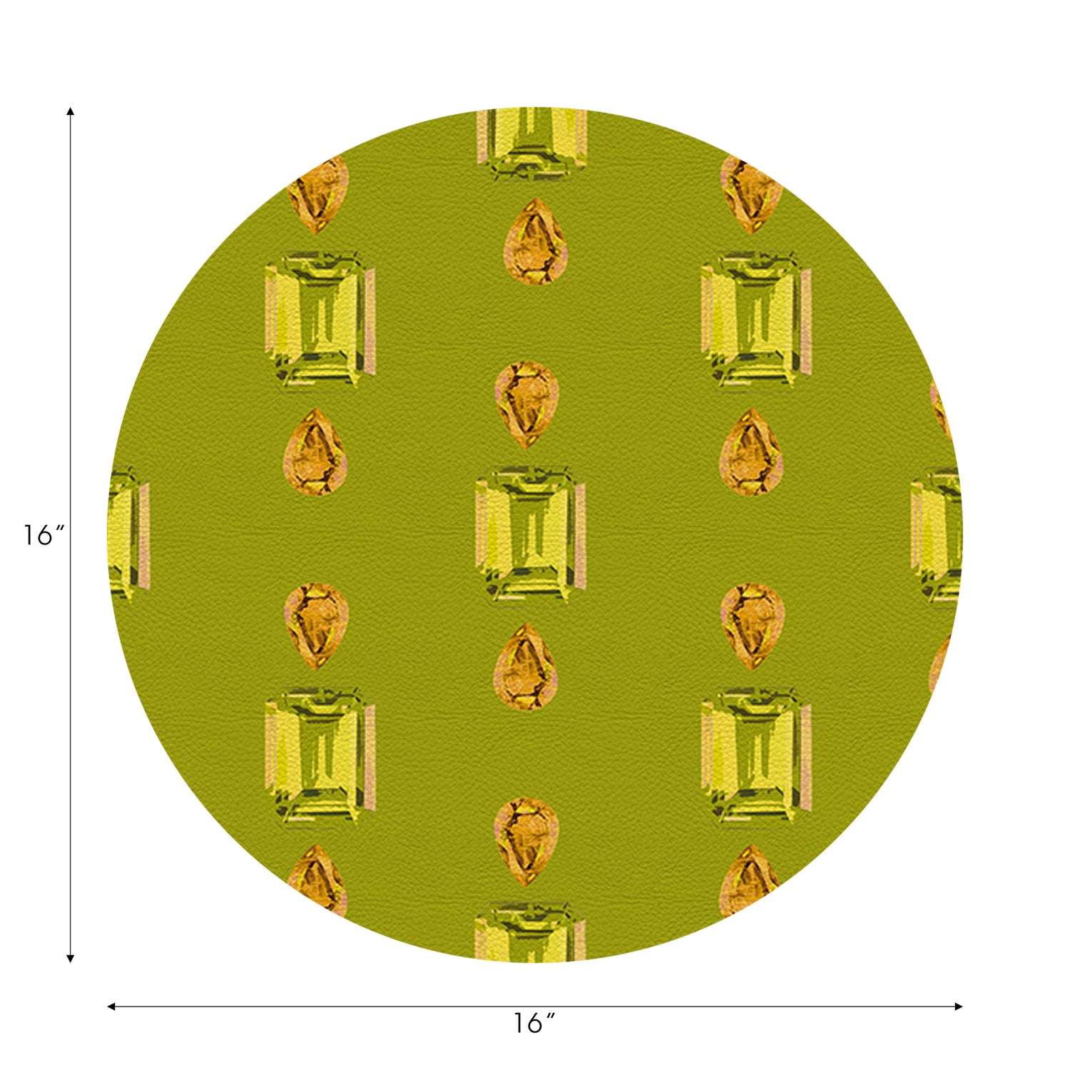 Gem Peridot Acid 16&quot; Runde Kieselstein-Tischsets, 4er-Set