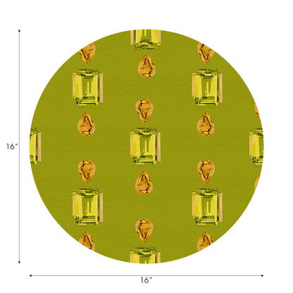 Gem Peridot Acid 16&quot; Runde Kieselstein-Tischsets, 4er-Set