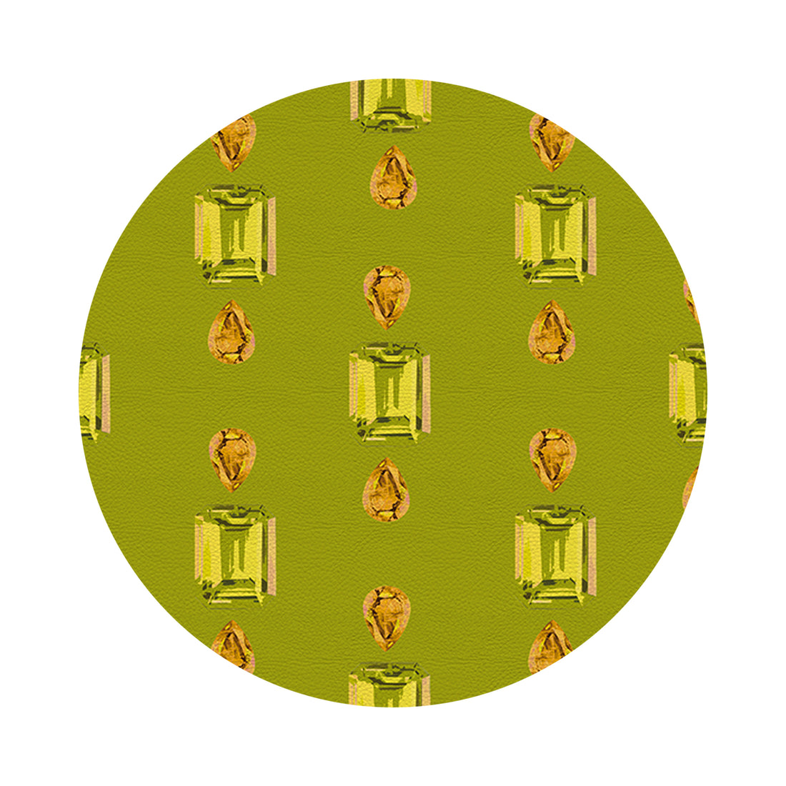 Gem Peridot Acid 16&quot; Round Pebble Placemat Set of 4 - nicolettemayer.com