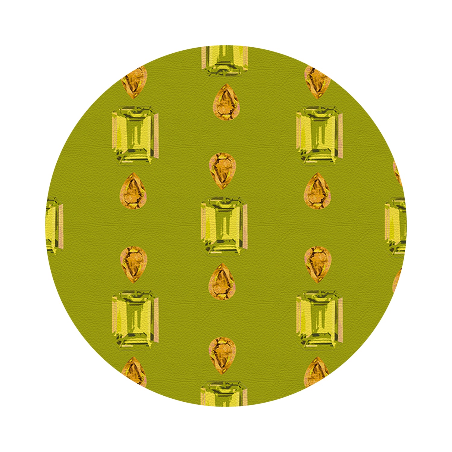 Gem Peridot Acid 16&quot; Round Pebble Placemats, Set of 4 - nicolettemayer.com

