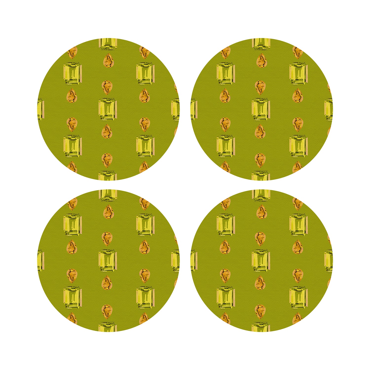 Gem Peridot Acid 16&quot; Round Pebble Placemats, Set of 4 - nicolettemayer.com
