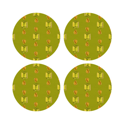 Gem Peridot Acid 16&quot; Round Pebble Placemats, Set of 4 - nicolettemayer.com
