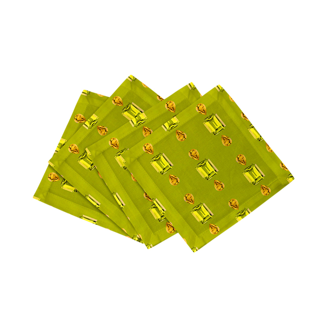 Gem Peridot Cotton Sateen Cocktail Napkins