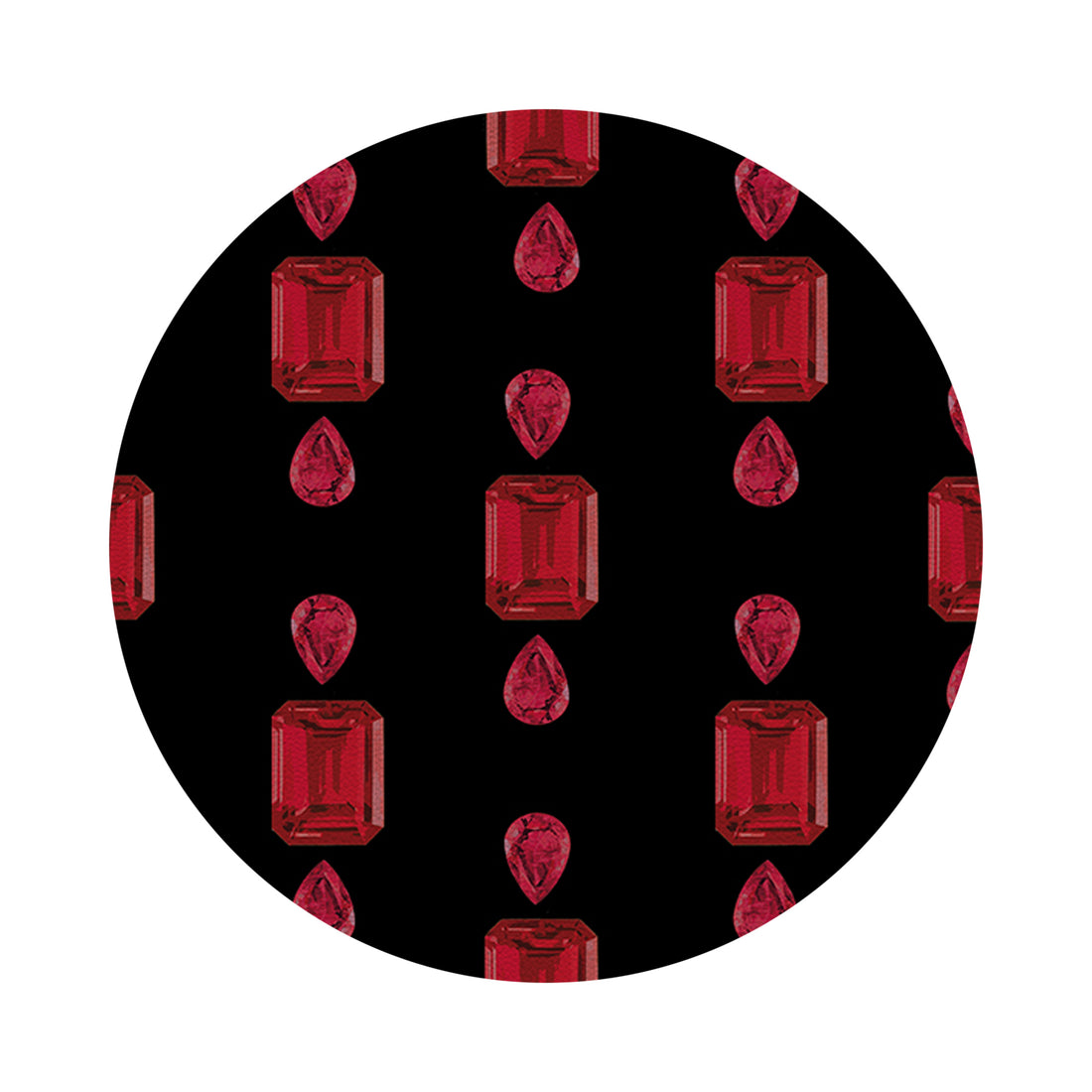 Gem Rubys Black 16&quot; Round Pebble Placemat Set of 4 - nicolettemayer.com