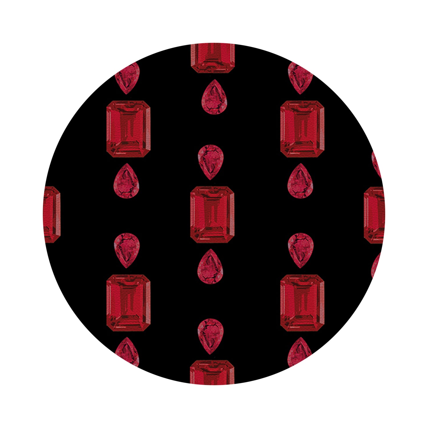 Gem Rubys Black 16&quot; Round Pebble Placemats, Set of 4 - nicolettemayer.com
