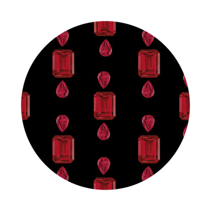 Gem Rubys Black 16&quot; Round Pebble Placemats, Set of 4 - nicolettemayer.com
