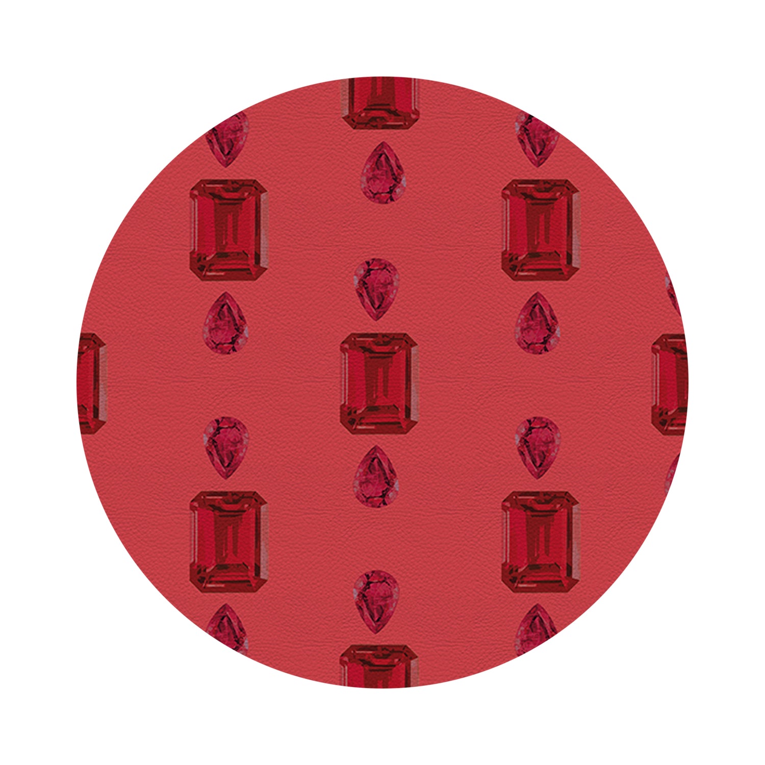 Gem Rubys Crimson 16&quot; Round Pebble Placemats, Set of 4 - nicolettemayer.com
