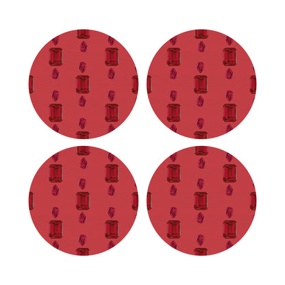 Gem Rubys Crimson 16&quot; Round Pebble Placemats, Set of 4 - nicolettemayer.com
