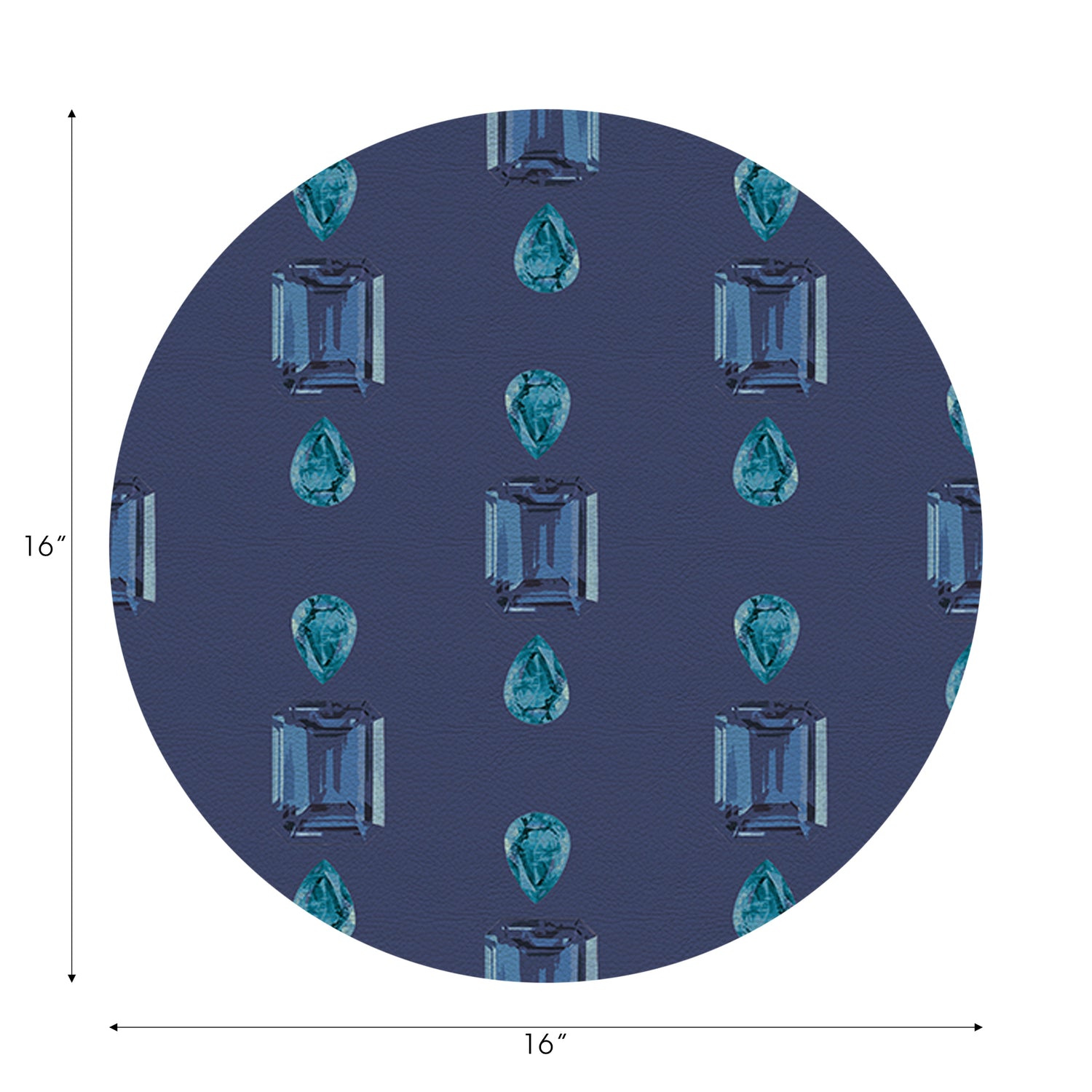 Gem Sapphires Blue 16&quot; Runde Kieselstein-Tischsets, 4er-Set