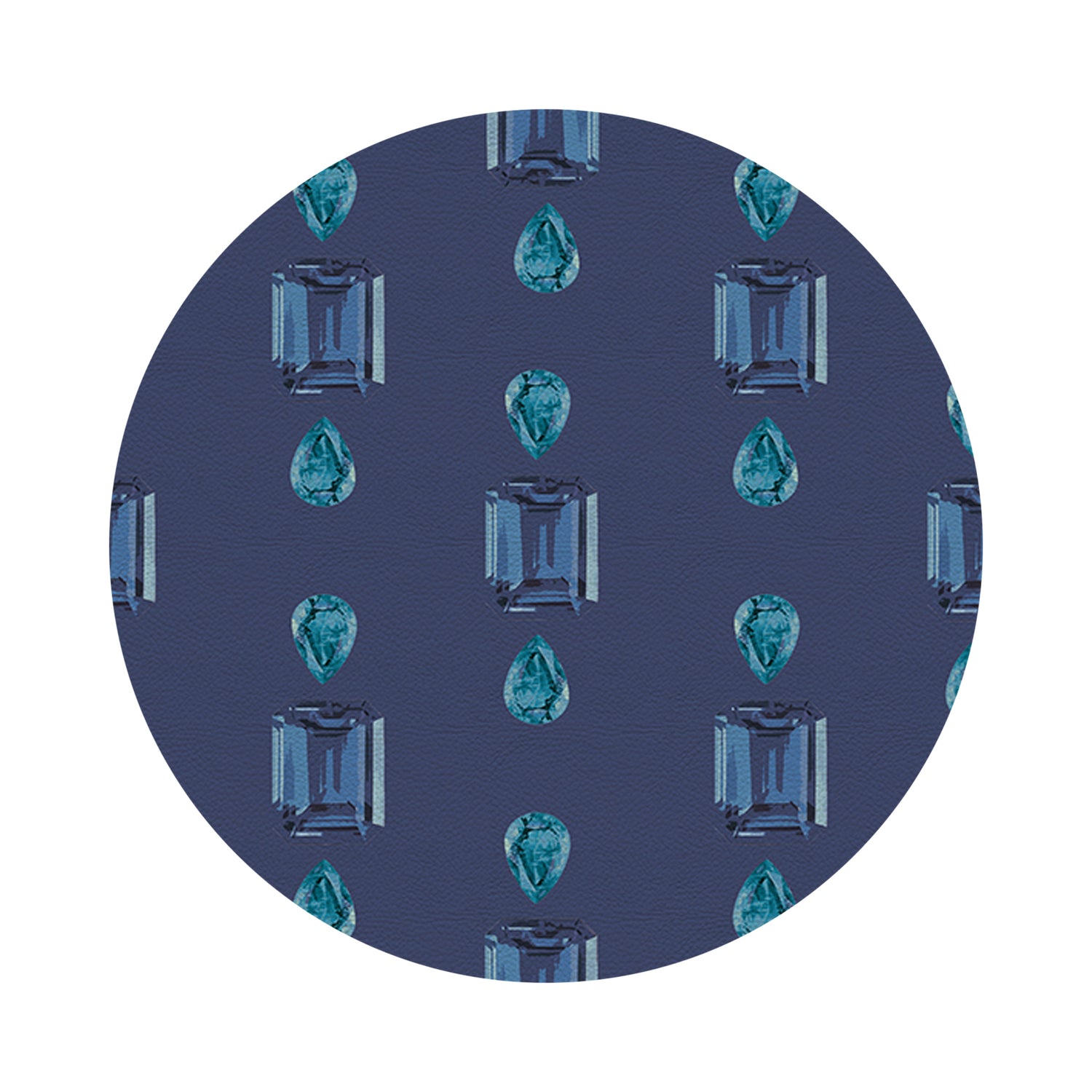 Gem Sapphires Blue 16&quot; Round Pebble Placemats, Set of 4 - nicolettemayer.com
