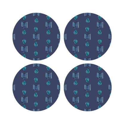 Gem Sapphires Blue 16&quot; Round Pebble Placemats, Set of 4 - nicolettemayer.com
