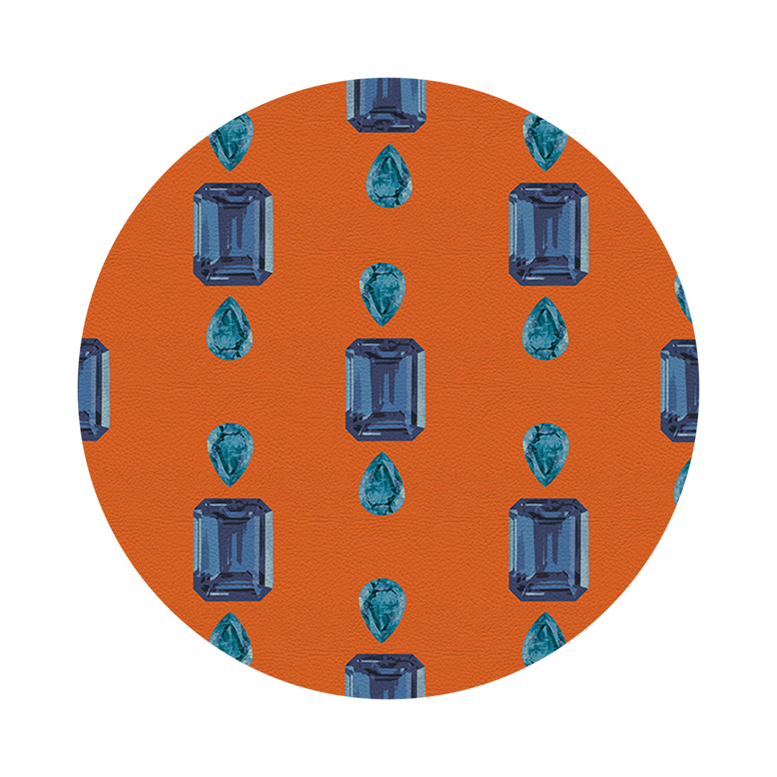 Gem Sapphires Orange 16&quot; Round Pebble Placemat Set of 4 - nicolettemayer.com