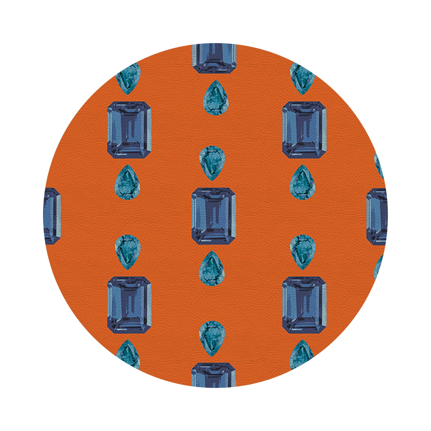 Gem Sapphires Orange 16&quot; Round Pebble Placemats, Set of 4 - nicolettemayer.com
