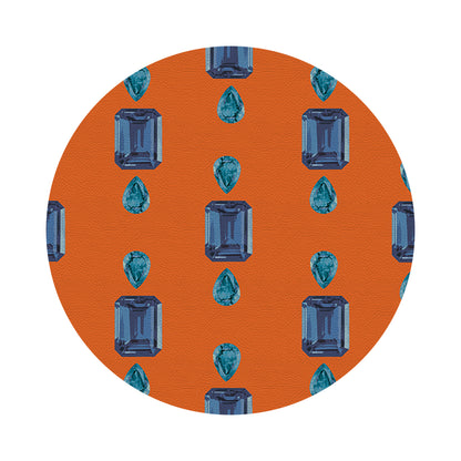 Gem Sapphires Orange 16&quot; Round Pebble Placemats, Set of 4 - nicolettemayer.com
