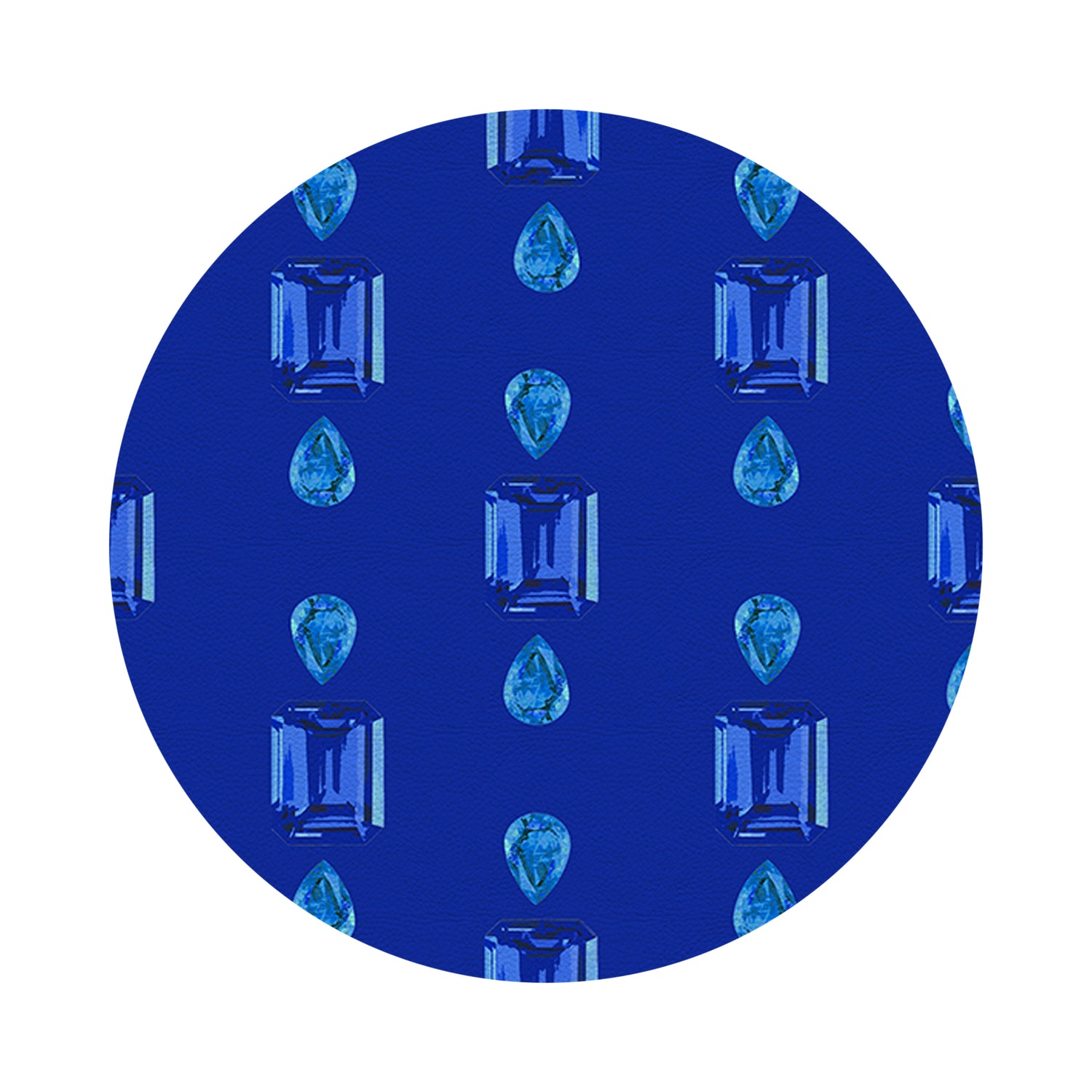 Gem Sapphires Topaz Royal 16&quot; Round Pebble Placemats, Set of 4 - nicolettemayer.com
