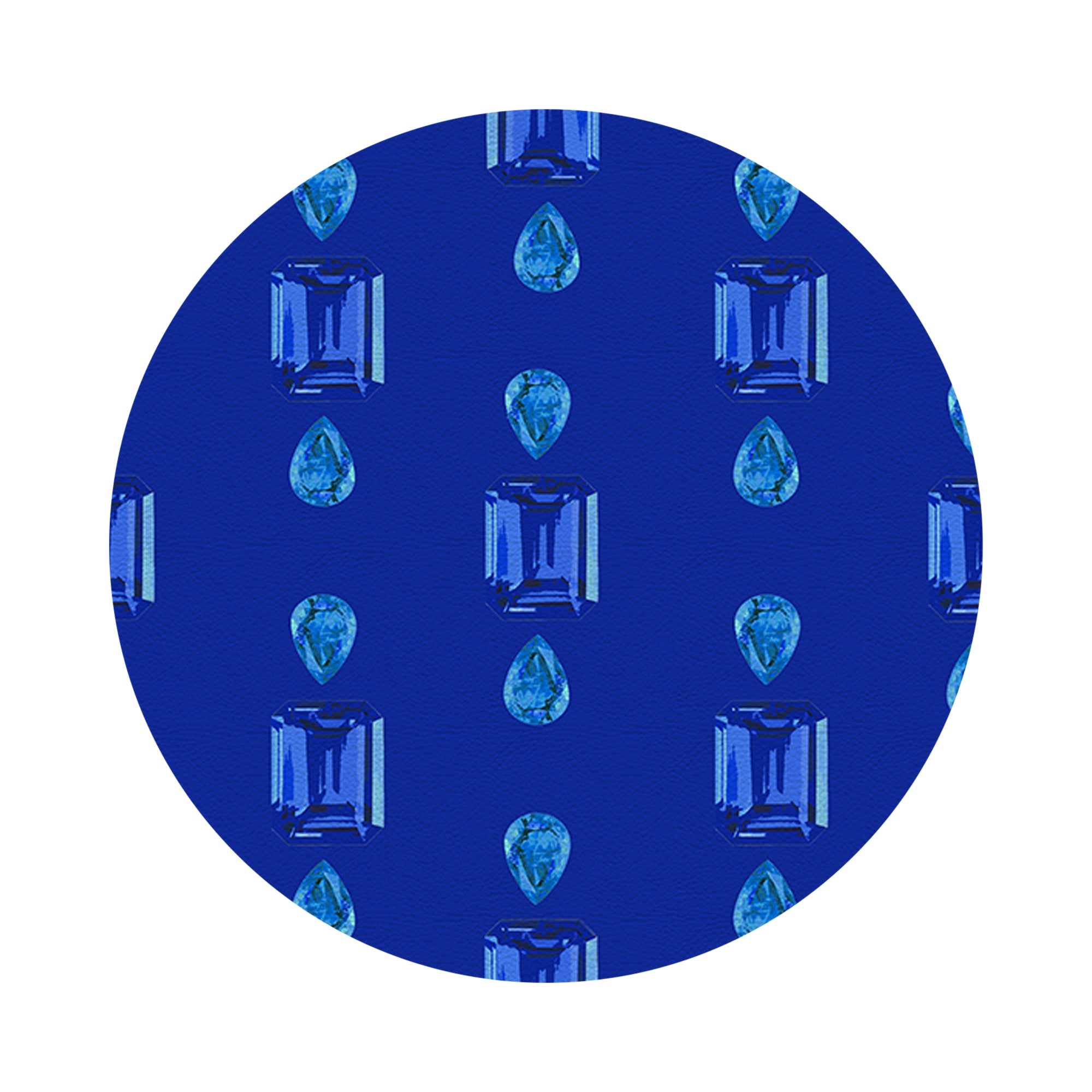 Gem Sapphires Topaz Royal 16&quot; Round Pebble Placemats, Set of 4 - nicolettemayer.com
