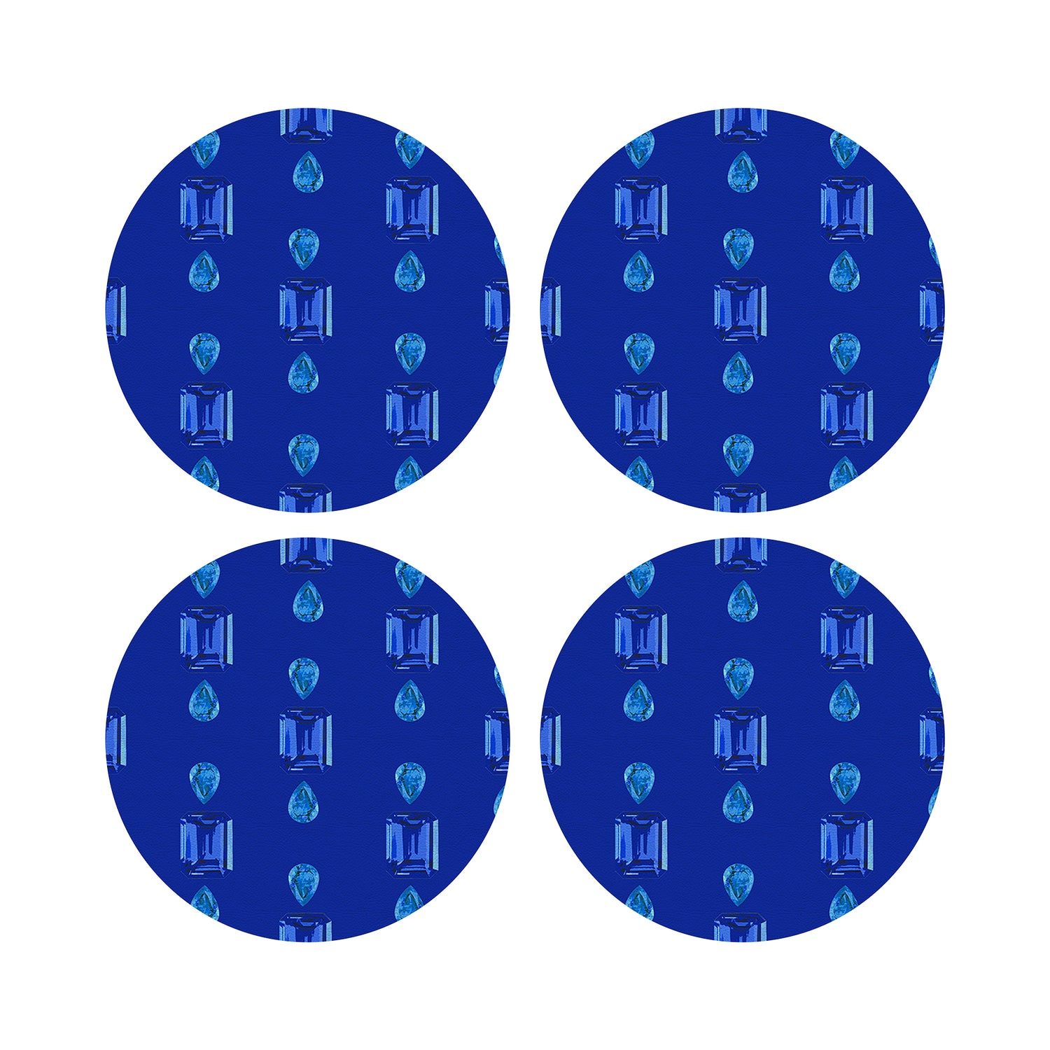 Gem Sapphires Topaz Royal 16&quot; Round Pebble Placemats, Set of 4 - nicolettemayer.com
