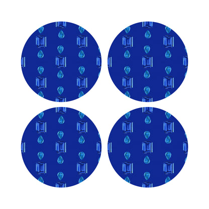 Gem Sapphires Topaz Royal 16&quot; Round Pebble Placemats, Set of 4 - nicolettemayer.com

