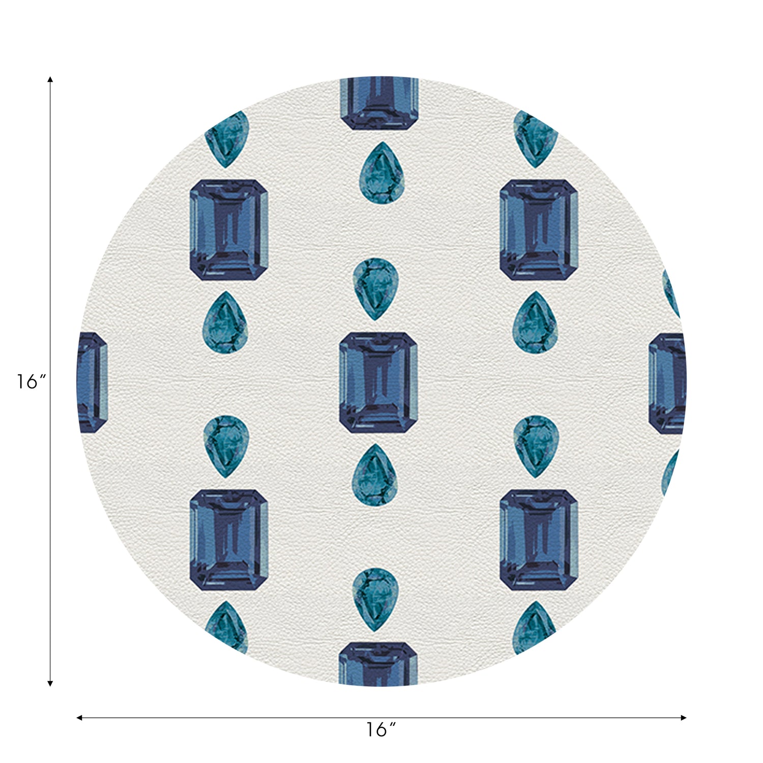 Ensemble de 4 sets de table ronds en galets blancs Gem Sapphires de 40 cm