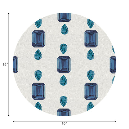 Ensemble de 4 sets de table ronds en galets blancs Gem Sapphires de 40 cm