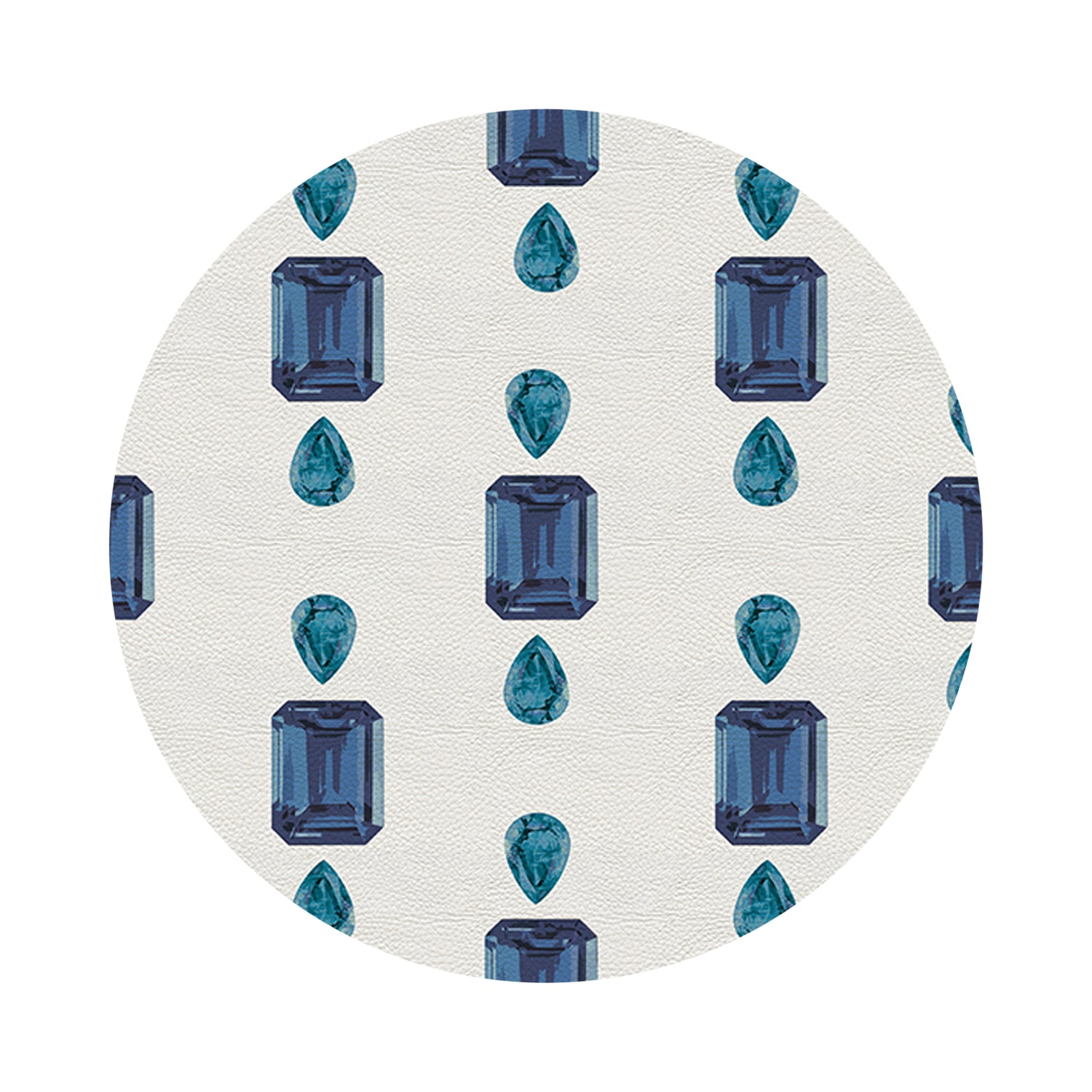 Gem Sapphires White 16&quot; Round Pebble Placemats, Set of 4 - nicolettemayer.com
