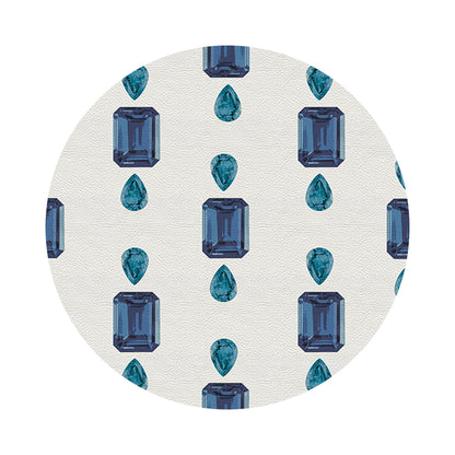 Gem Sapphires White 16&quot; Round Pebble Placemats, Set of 4 - nicolettemayer.com
