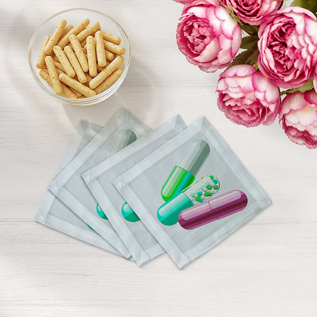 GET MILLIONS OF FOLLOWERS 6"X6" Cotton Sateen COCKTAIL, SET OF 4 - nicolettemayer.com